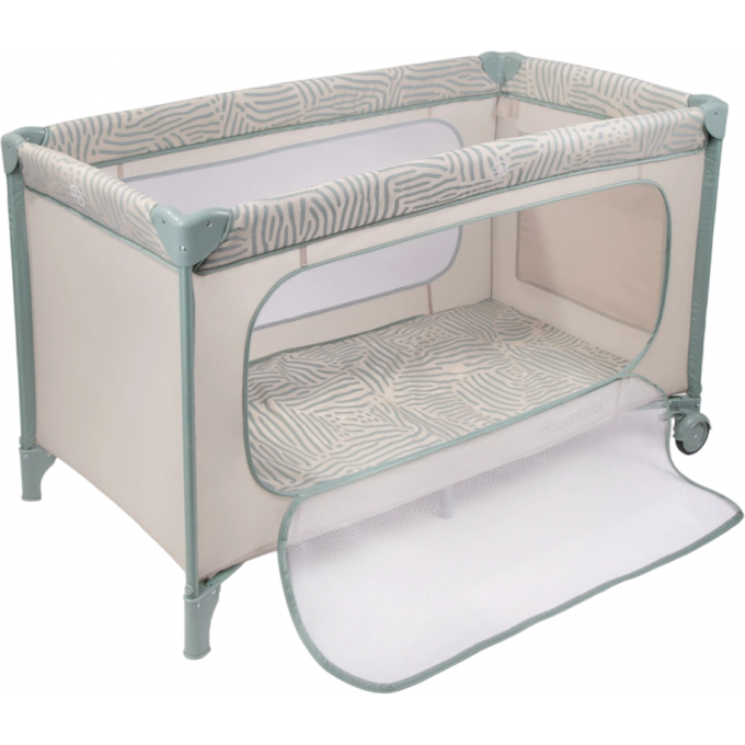 Манеж-кровать AMAROBABY SMART прямоугольный бежевый/зеленый AMARO-26SM/0313