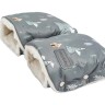 Муфты-варежки на ручку коляски AMAROBABY SNOWY TRAVEL ГОРЫ, серые AMARO-6103-GR