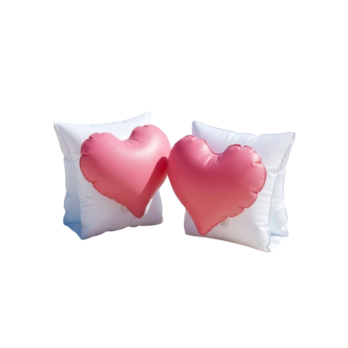 Нарукавники для плавания AMAROBABY HEART белый AB26-16HR/00