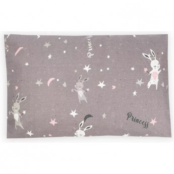Наволочка AMAROBABY 40х60 Princess, серый/розовый
