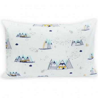 Наволочка AMAROBABY ГОРЫ, белый/мята, перкаль, 40х60 см