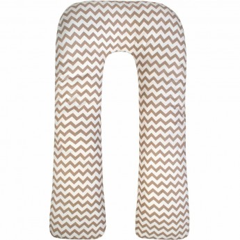 Наволочка к подушке для беременных AMAROBABY, ЗИГЗАГ кофе, U-образная, 340х35