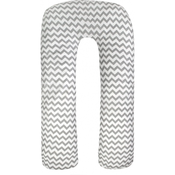 Наволочка к подушке для беременных AMAROBABY ЗИГЗАГ U-образная 340х35, серый