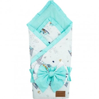 Одеяло на выписку AMAROBABY HAPPY ГОРЫ, белый/мята, перкаль Одеяло на выписку AMAROBABY HAPPY ГОРЫ, белый/мята, перкаль