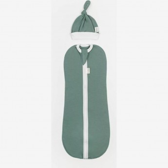 Пеленка-кокон на молнии с шапочкой AMAROBABY NATURE ESSENCE, зеленый, р-р 56-68 Пеленка-кокон на молнии с шапочкой AMAROBABY NATURE ESSENCE, зеленый, р-р 56-68