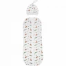 Пеленка (кокон на молнии) с шапочкой AMAROBABY SOFT HUGS Крокодильчики, белый, р-р 68-74 AB570120SHK2/00
