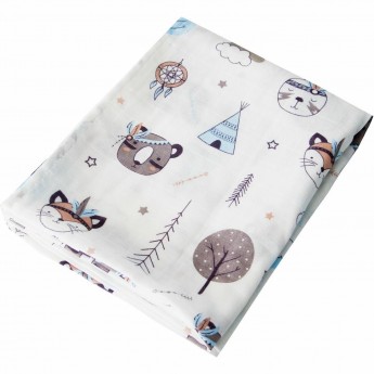 Пеленка муслиновая AMAROBABY RAINBOW Индейцы, р-р 135х115 см