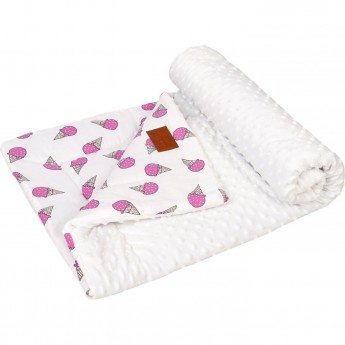 Плед AMAROBABY РАСТЕМ ВМЕСТЕ 95х85 хлопок/minky МОРОЖЕНОЕ