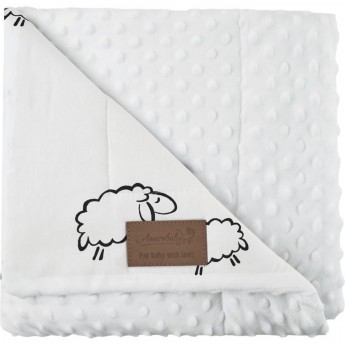 Плед AMAROBABY РАСТЕМ ВМЕСТЕ, ОВЕЧКИ, хлопок/minky, 95х85 см