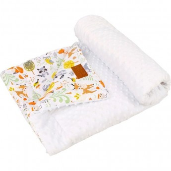 Плед AMAROBABY РАСТЕМ ВМЕСТЕ ЗВЕРЯТА 95х85 хлопок/minky