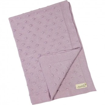 Плед детский вязаный AMAROBABY PURE LOVE, ШИШЕЧКИ, лавандовый