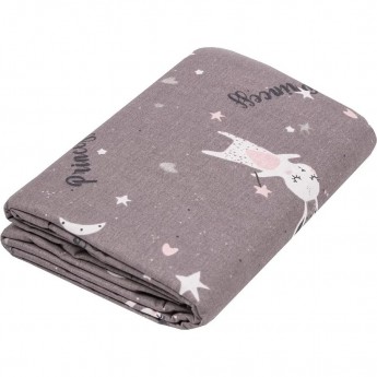Пододеяльник AMAROBABY PRINCESS серый, на молнии, 147х112 см