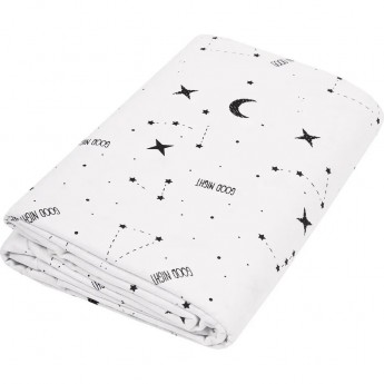 Пододеяльник AMAROBABY STARS, белый, на молнии, 147х112 см