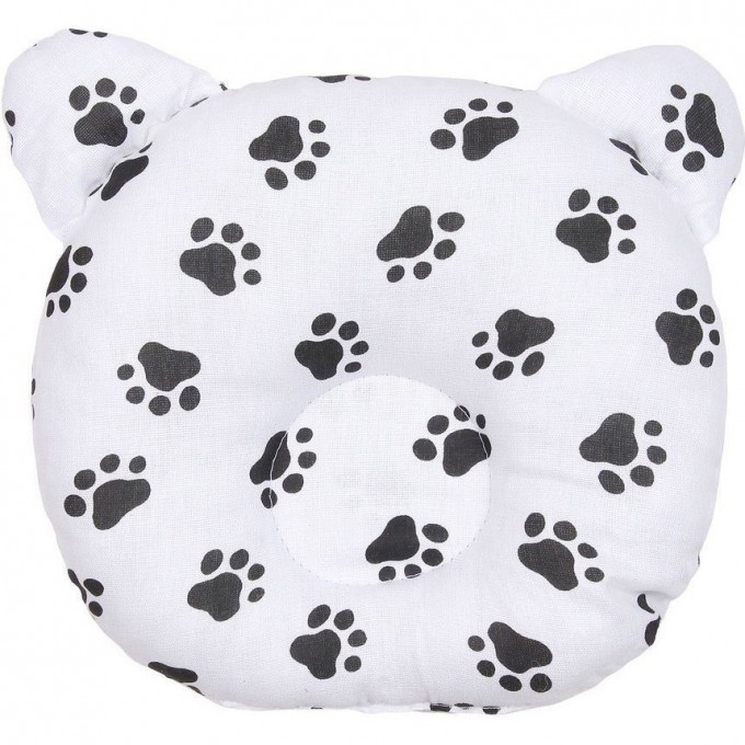 Подушка анатомическая AMAROBABY FIRST PILLOW лапки черные AMARO-40FP-LC