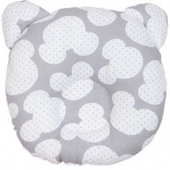 Подушка анатомическая AMAROBABY FIRST PILLOW МЫШОНОК, серая