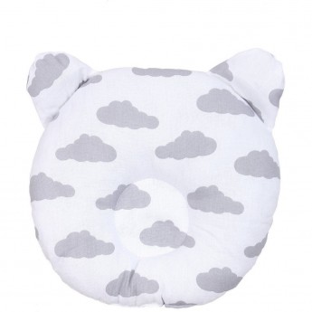 Подушка анатомическая AMAROBABY FIRST PILLOW ОБЛАКА, серая