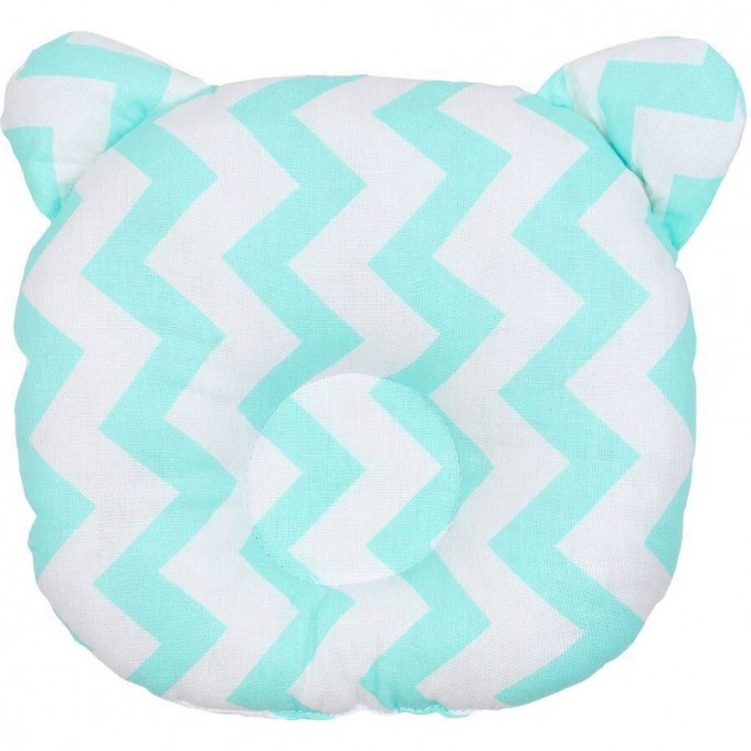 Подушка анатомическая AMAROBABY FIRST PILLOW зигзаг мята AMARO-40FP-ZM