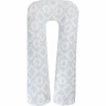 Подушка для беременных AMAROBABY ДАМАСК, серая, U-образная, 340х35 см AMARO-40U-DS