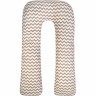 Подушка для беременных AMAROBABY ЗИГЗАГ, кофе, U-образная, 340х35 см AMARO-40U-ZK