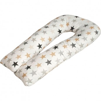 Подушка для беременных AMAROBABY ЗВЕЗДЫ ПЭЧВОРК U-образная 340х35, белый