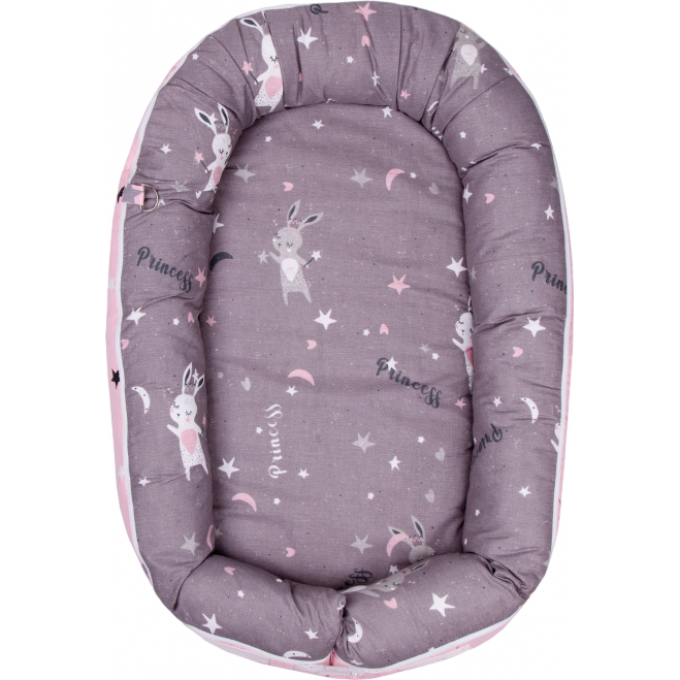 Подушка-позиционер для сна AMAROBABY SOFT CARE PRINCESS кокон-гнездышко, серый/розовый AB2161SCPrin/11 Подушка-позиционер для сна AMAROBABY SOFT CARE PRINCESS кокон-гнездышко, серый/розовый AB2161SCPrin/11