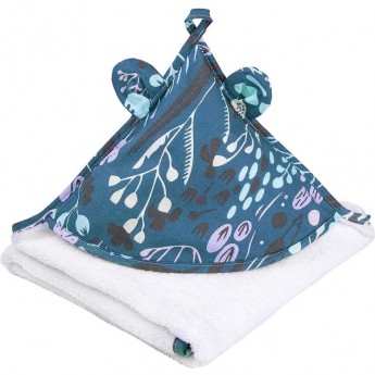 Полотенце детское с уголком AMAROBABY CUTE LOVE FLOWER DREAMS, белое, 90х90 см