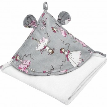 Полотенце детское с уголком AMAROBABY CUTE LOVE МЕЧТА, белое, 90х90 см