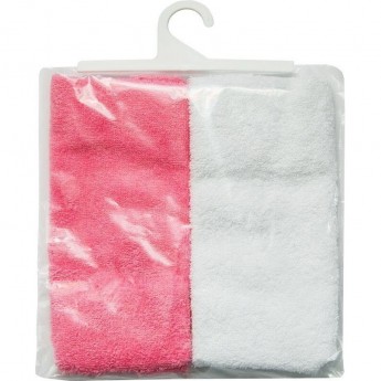 Полотенце (салфетка) для кормления AMAROBABY SOFT CARE в наборе 2 шт. (белый/розовый)