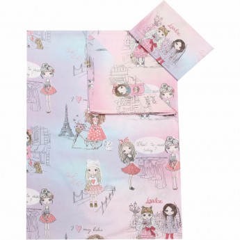 Постельное белье 1,5-спальное AMAROBABY TIME TO SLEEP, ПАРИЖАНКА, розовое