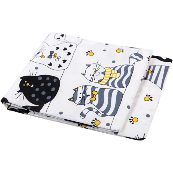 Простыня AMAROBABY КОТИКИ 150х210 белый
