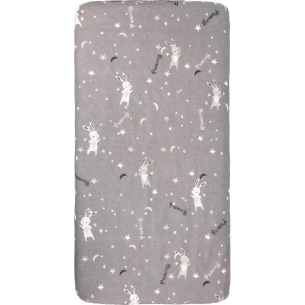 Простыня AMAROBABY PRINCESS на резинке 125х75х12, серый