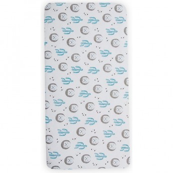 Простыня на резинке AMAROBABY ЕЖИКИ, бязь, 125х75х12 см