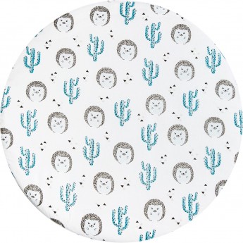 Простыня на резинке AMAROBABY ЕЖИКИ, круглая, бязь, 75х75х12 см