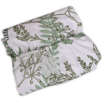 Простыня на резинке AMAROBABY EXCLUSIVE SOFT COLLECTION, ПАПОРОТНИКИ, 125х75х12 см