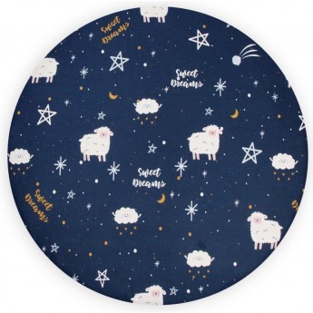 Простыня на резинке AMAROBABY GALAXY синяя, круглая, 75х75х12 см