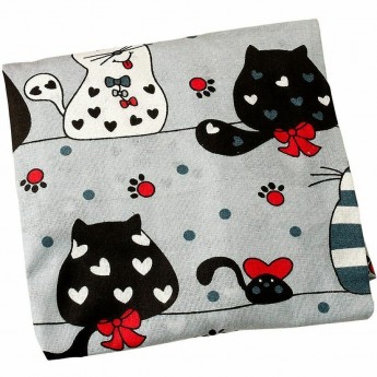 Простыня на резинке AMAROBABY КОТИКИ, бязь, 125х75х12 см