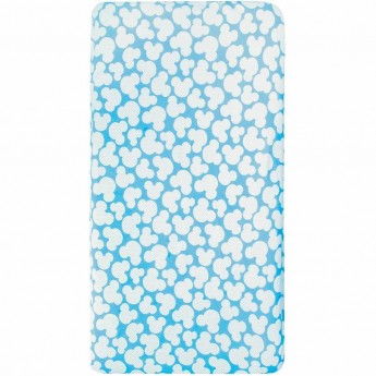 Простыня на резинке AMAROBABY МЫШОНОК, голубой, на овальный и прямоугольный матрасы, бязь, 125х75х12 см