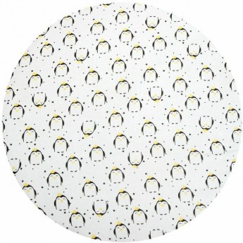 Простыня на резинке AMAROBABY ПИНГВИНЫ, бяз, круглая, 75х75х12 см