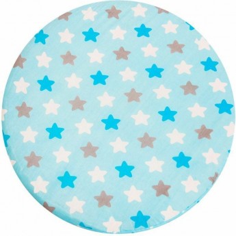 Простыня на резинке AMAROBABY ПРЯНИЧКИ голубая, круглая, поплин, 75х75х12 см