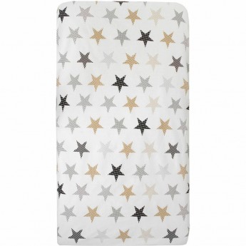 Простыня на резинке AMAROBABY ЗВЕЗДЫ ПЭЧВОРК, бязь, 125х75х12 см