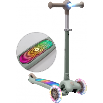 Самокат трехколёсный с подсветкой AMAROBABY FLASH зелёный
