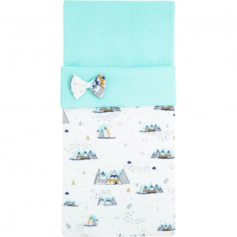 Спальный мешок детский AMAROBABY MAGIC SLEEP ГОРЫ, перкаль, белый/мята Спальный мешок детский AMAROBABY MAGIC SLEEP ГОРЫ, перкаль, белый/мята