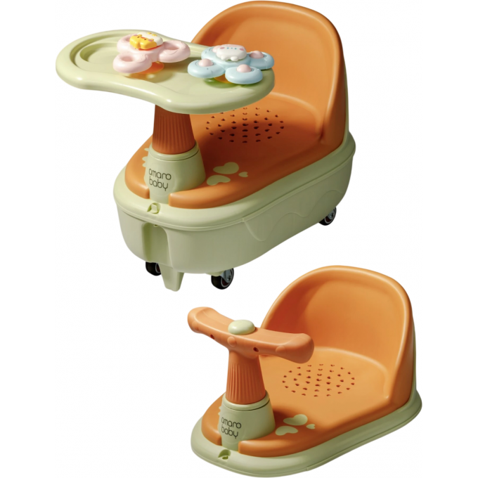 Толокар детский 2в1 с сиденьем для купания AMAROBABY SWIMMY зеленый/коричневый AB25-7SW/1312